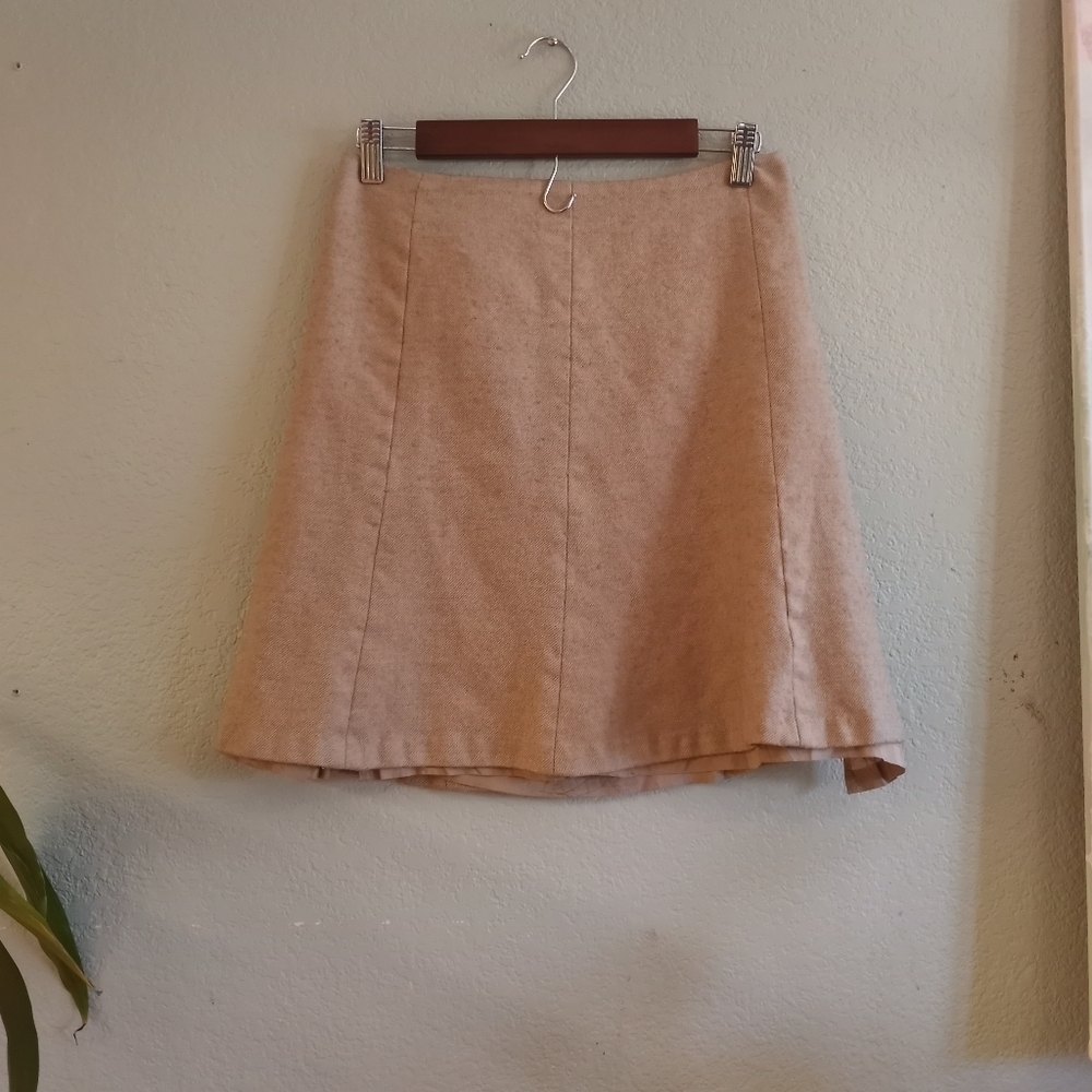 Brooks Brothers Camel Classic  Preppy Wool Blend Tan A-Line Skirt 2